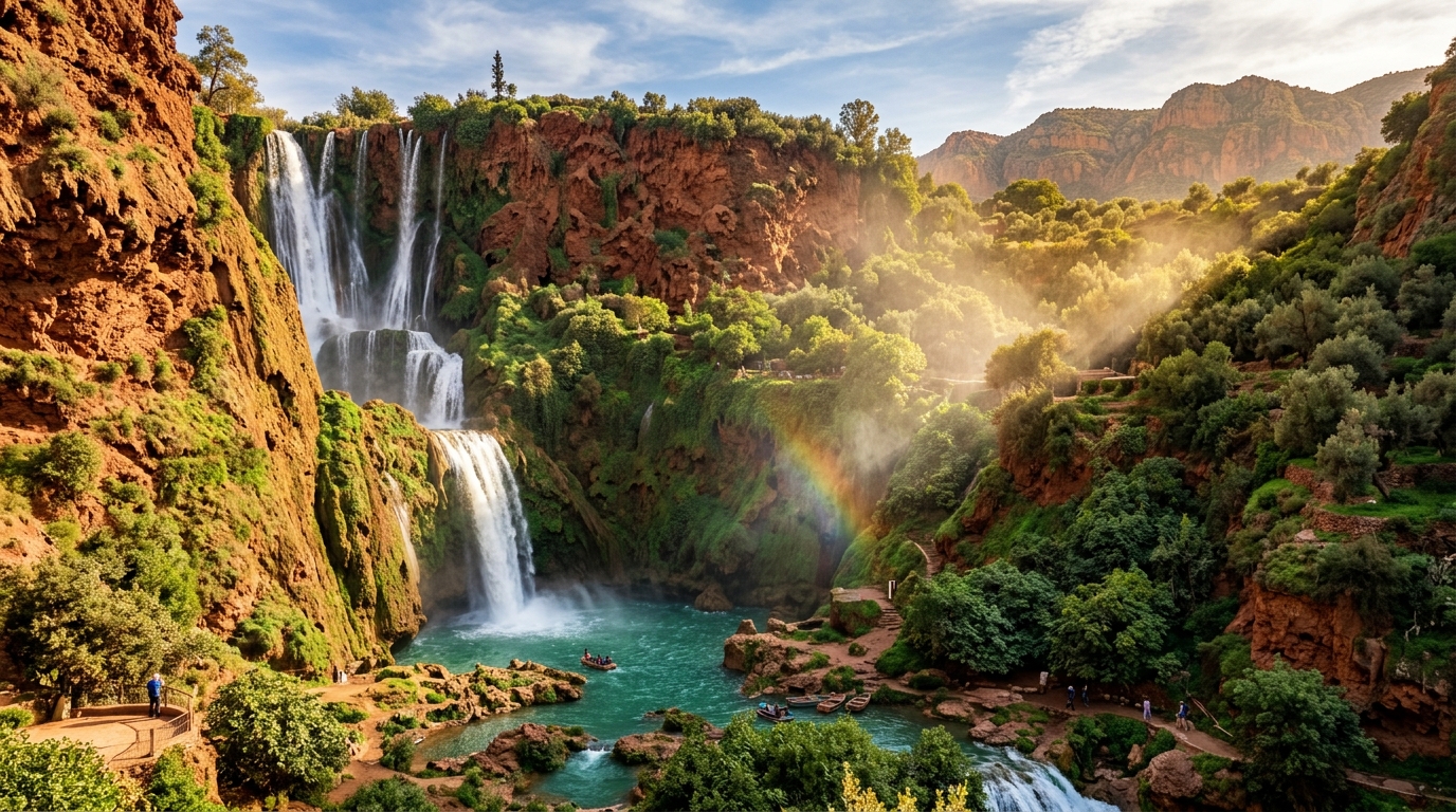 Minibus de groupe et véhicule privé pour une excursion aux cascades d'Ouzoud depuis Marrakech